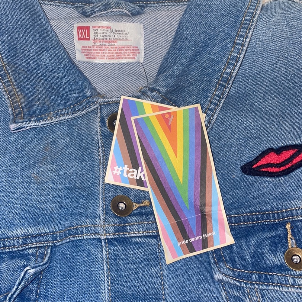 PRIDE-INSPIRED Adult Artist Design New York 1969 Denim Jacket XXL NWT - Picture 3 of 7